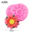 Molde de silicona de flor de rosa herramienta de decoracion de tartas resina 3.8cm - Estilo 2 Rosa (A385)