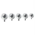 Titanium internal threaded piercing balls replacement set, silver body jewelry parts kit. - Externally Threaded Balls / 6mm