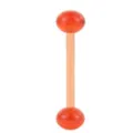 Orange UV Flexible Barbell Tongue Ring Body Piercing Jewelry Replacement Ball Stud - 6mm Replacement Balls / Red