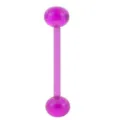Vibrant purple UV acrylic tongue ring body piercing jewelry variant for daily wear and healing holes. - 6mm Replacement Balls / Purple