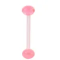 Pink UV Acrylic Tongue Ring Piercing Retainer Barbell Body Jewelry - Single Piece - Peach