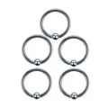 Silver captive bead rings set stainless steel body piercing jewelry variant 5pcs - Captive Bead Ring Style (Pack of 5) / Silver