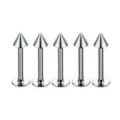 Silver stainless steel cone labret studs set minimalist body piercing jewelry set. - Flat Back Labret Spike Style (Pack of 5) / Silver