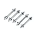 Stainless Steel Spike Body Piercing Jewelry Set Silver Barbell Piercing Studs for Women - Straight Barbell Double Cone Style (Pack of 5) / Silver