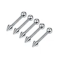 Silver stainless steel body piercing barbell set with ball and cone, minimalist style variant. - Thick Straight Barbell Double Ball Style (Pack of 5) / Silver