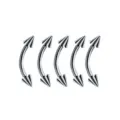 Silver stainless steel curved barbell body piercing jewelry set for stylish women. - Curved Barbell Double Cone Style (Pack of 5) / Silver