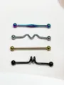 Stainless steel industrial piercing barbells set, punk body jewelry ear cartilage studs. - Style 5 / Set of 4