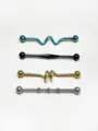 Punk stainless steel industrial piercing bar set, body jewelry and cartilage earrings. - Style 7 / Set of 4