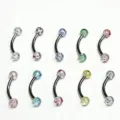 Set of 10 colorful acrylic speckled curved barbell eyebrow rings body piercing jewelry. - Random Single Piece 1.2*8*3 / Body Glitter