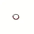 Close-up detail of hinged septum piercing ring featuring sparkling red stones and metal design. - Row Red Rhinestone Hinged Ring (01552) / 1.2*10mm