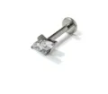 F136 Titanium Labret Stud Body Piercing Jewelry with Sparkling Cubic Zirconia Cluster - Four-Leaf Clover Style / 1.2*8mm