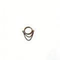 Titanium steel hinged septum ring with hanging chains fashion body jewelry for women piercing - 1.2*10mm / Gold Double Layer Chain Tassel Style