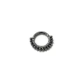 Titanium hinged septum clicker ring with micro pave crystals for body piercing jewelry style. - 1.2*10mm / Silver Vintage Black Rhinestone Beaded Edge Style
