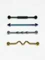 Industrial barbell piercing titanium steel ear cartilage body jewelry assorted color set - Style 1 / Set of 4