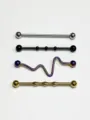 Stainless steel industrial piercing barbell set body jewelry with 4 unique styles - Style 4 / Set of 4