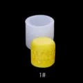 Cylindrical honeycomb silicone mold for aromatic candles and handmade soap making. - 1# Honeycomb Style (A323) / Clear