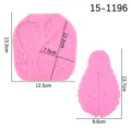 Silicone leaf mold set, pink 2pcs fondant cake decorating tool, precise leaf texture design. - Pink