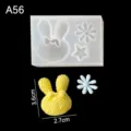 Set di stampi in silicone con testa di coniglio e fiore per cottura e artigianato in resina. - Stile 2 (A56) / Trasparente