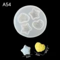 Stampo in silicone trasparente con forme di stella e cuore per cottura, cioccolato ed epossidica. - Stile 1 (A54) / Trasparente