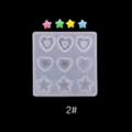 Molde de silicona para resina epoxi DIY pegamento UV, corazón estrella colgante accesorio. - Estilo 2 Textura de Azúcar Corazón Y Estrella (A294)