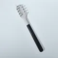 Silikon Spaghettilöffel mit Farbblock Griff hitzebeständig Nudelheber Küchen Kochwerkzeug - Flacher Griff Pastaserver / Schwarz