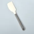 Spatule à crème en silicone avec manche gris et tête blanche, outil de pâtisserie cuisine - Spatule-racloir en silicone crème avec manche plat en plastique