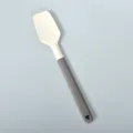 Zweifarbiger Silikonspatel fuer die Kueche zum Backen mit grauem Griff und praktischem Loch. - Cremeweiß Flacher Kunststoffgriff