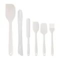 Set di 6 spatole da forno in silicone, raschietto per crema bianco e pennello per dolci. - Crema