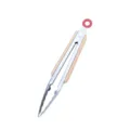 Pinza per alimenti in acciaio inossidabile con manici in legno per barbecue e cucina. - 9 Pollici