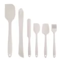 Set di 6 spatole da forno in silicone beige, kit di utensili resistenti per torte e biscotti. - Kaki