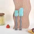 Niedliches Silikon Spatel und Pinsel Set zum Backen, ergonomische stehende Küchenwerkzeuge. - Stehender Ölpinsel mit Smiley / Nordisches Grün
