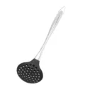 Cuchara espumadera de silicona y acero inoxidable utensilio de cocina con argolla. - Espumadera / Negro