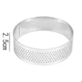 Perforated stainless steel tart ring 2.5cm high mousse cake mold baking tool for pastry. - 304 Stainless Steel 1.0mm Thickness (2.5cm Height) / Perforated Tart Rings 5cm