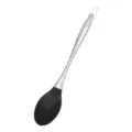 Stainless steel silicone cooking spoon kitchen tool with black head variant item - Solid Spoon / Black