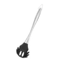 Stainless steel spaghetti spoon with black silicone head heat resistant kitchen tool - Pasta Server / Black