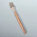 Silicone basting brush with wood handle kitchen BBQ pastry oil brush for cooking baking tool - Round Wooden Handle Silicone Pastry Brush / Khaki