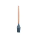 Silicone basting brush with wooden handle kitchen BBQ oil pastry brush for baking cooking - Round Wooden Handle Silicone Pastry Brush / Dark Gray