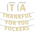 Thanksgiving party decoration glitter gold banner hanging letters holiday event supplies - Thankful For You Fuckers Banner (Champagne Gold)