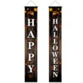 Halloween door banner porch sign scary pumpkin hanging decorations pair for outdoor party - 180*30【100D】-ZC Halloween Couplet Style 1