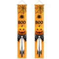 Halloween porch banner hanging flag set, spooky pumpkin spider web party decor for home. - 180*30【100D】-ZC Halloween Couplet Style 2