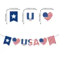 US Independence Day party decoration banner red white blue star USA bunting flag decor - USA Stars and Stripes Flag