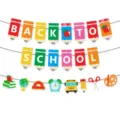 Zurück zur Schule Party Dekoration Banner mit bunten Bleistiften und Schulbedarf. - Bleistift Alphabet Banner Und Girlande Set / Zweiteiliges Set