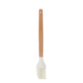 Silicone basting brush with wooden handle kitchen cooking tool baking pastry brush tool - Cream White Silicone Basting Brush with Round Wooden Handle