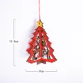 Adorno colgante de árbol de navidad de madera decoración festiva roja vista de detalle 10.8cm - Árbol de Navidad