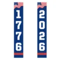 Estandarte de porche para el 250 aniversario del Día de la Independencia americana 1776 2026 - Pancartas del Día de la Independencia ZC estilo 6 / 180*30CM