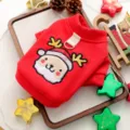 Simpatica renna di Natale animale domestico cane inverno caldo felpa con cappuccio rossa con anello. - XS / Stile Renna di Natale / Rosso