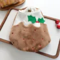 Costume per animali domestici budino di Natale vestiti senza maniche in peluche per cani di - Costume da budino di Natale / XS (Torace 28-32, Lunghezza 18-22)