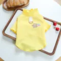 Maglione giallo per cani domestici caldo con anello a D e simpatico toppa a stella per cuccioli. - XS / Giallo