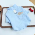 Maglione per cani domestici azzurro con anello guinzaglio integrato patch stella abbigliamento - XS / Blu