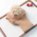 Süße Haustier Strickmütze mit Pompon, warmes Winter-Accessoire für kleine Hunde und auch Katzen. - S / Kaffeebraun